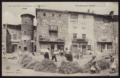 Corn Threshers in the Cevennes, c.1900 by French Photographer